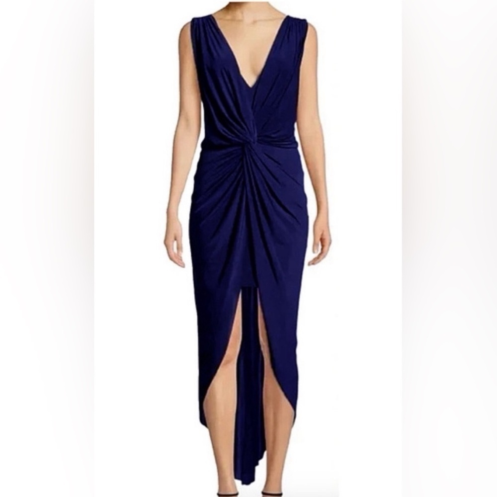 MISA Los Angeles Leza Gathered Crossover Sleeveless Tulip Maxi Dress Sz XS NWT